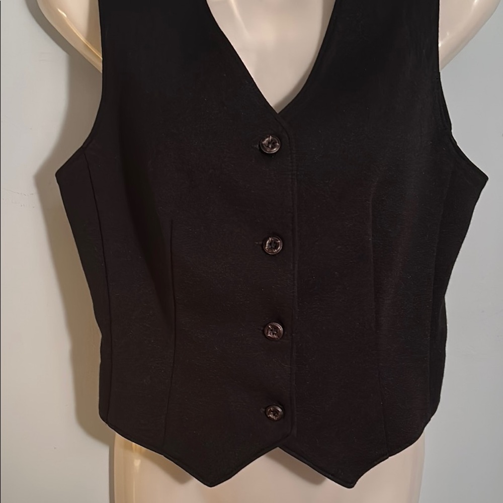 Elegant Black Button Up Women's Vest size 8 - Picture 8 of 14